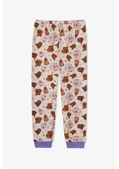 Penti Kız Çocuk Lila Capyparty Pamuklu Uzun Kollu 2li Pijama Takımı