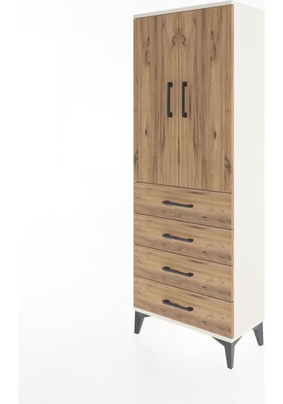 Arges Dolap 3 Raflı 4 Çekmeceli 2 Kapaklı 60x30x163 Aytaşı-çam Aytaşı
