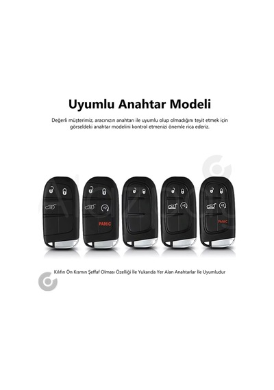 Fiat Egea 500x Jeep Grand Cherokee Wrangler Renegade Compass Chrysler Tpu Anahtar Kılıfı Gümüş