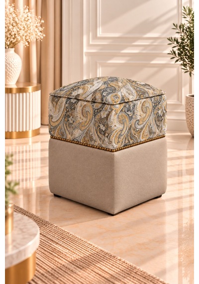Şahzar Premium Desenli Kare Puf 40x40x48 Cm Lüks Dekoratif Puf, Paisley Desenli, Gold Boncuk Detaylı Çok Amaçlı Puf Bej Desenli - 936695820 Bej Desenli Şahzar Premium Desenli Kare Puf 40x40x48 Cm Lüks Dekoratif Puf, Paisley Desenli, Gold Boncuk Detaylı Çok Amaçlı Puf Bej Desenli - 936695820 Bej Desenli