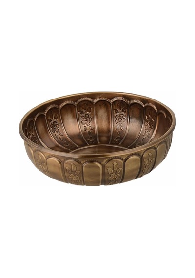 Hamam Tası Metal Antik Sarı