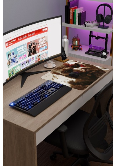 God Of War Kaymaz Dikişli Kauçuk Oyuncu Mousepad V2 - 48x40 Xl Gaming Mouse Pad Fare Altlığı