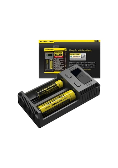 Nitecore NEW İ2 Kablolu Pil Şarj Cihazı + Efest IMR18650 2500 mAh Pil + Orion 1865 Pil Kutusu