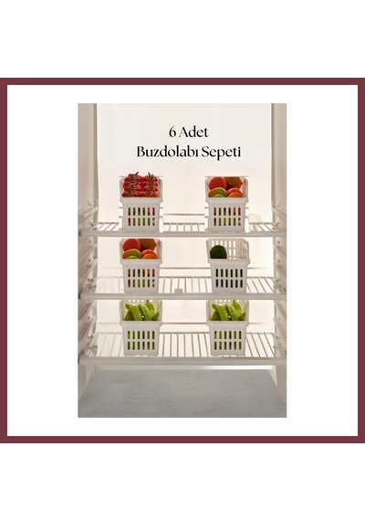 Storeşahin 6 Lı Buzdolabı Organizeri Düzenleyici Çok Amaçlı Dolap Düzenleyici Beyaz 12x30x14 Cm-dny0008-6 Shn0720