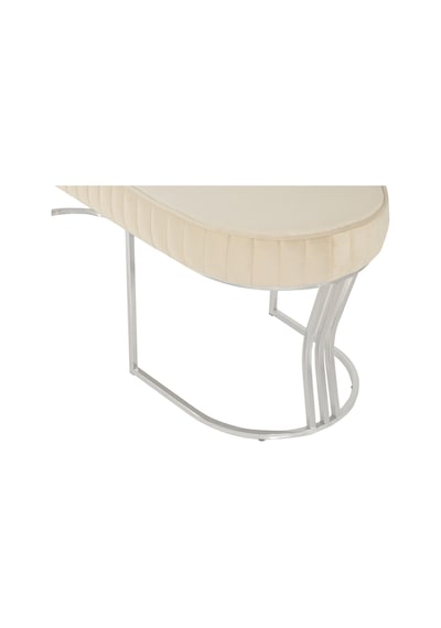 Viego Silver Striped- Krem Kapitoneli Chester Model Puf & Bench & Koltuk & Uzun Makyaj Puff & Yatak Ucu &önü