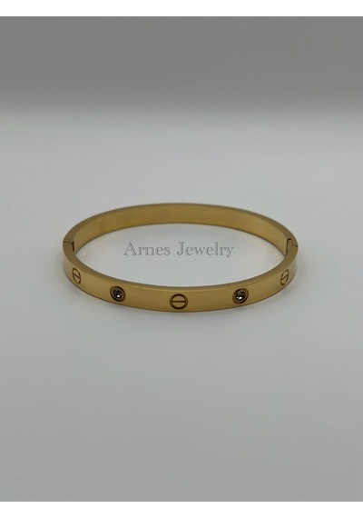 Arnes Jewelry Çelik Kelepçe Bileklik Ar83 Gold