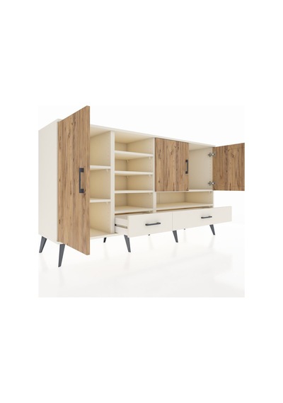 Kronos Konsol 8 Raflı 2 Çekmeceli 3 Kapaklı 176x59x99 Aytaşı-çam/aytaşı Atlas Çam/aytası - Aytası
