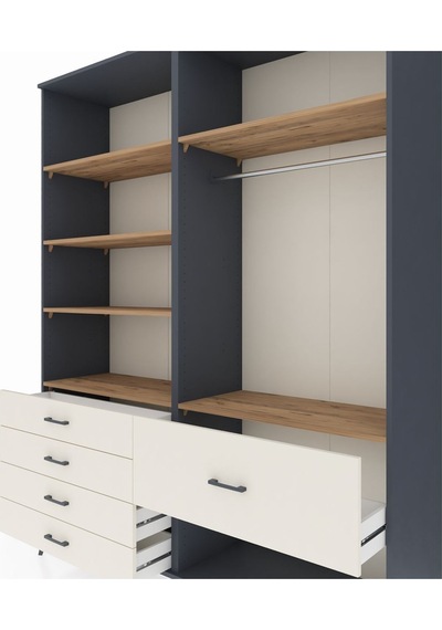 Hyperion Gardrop 6 Raflı 5 Çekmeceli Tek Askılı 176x44x221 Antrasit-çam/aytaşı Çam/aytaşı Hyperion Gardrop 6 Raflı 5 Çekmeceli Tek Askılı 176x44x221 Antrasit-çam/aytaşı Çam/aytaşı