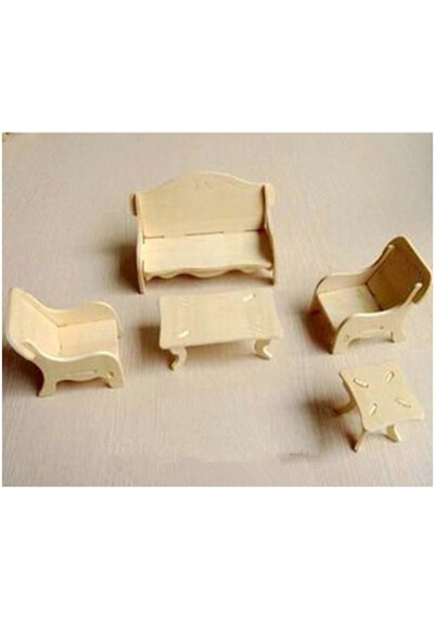 3D Ahşap Puzzle  - Salon Takımı