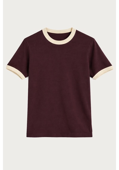 Antioch Kontrast Yaka Erkek T-shirt Bordo