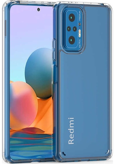 Xiaomi Redmi Note 10 Pro Kılıf Coss Şeffaf Sert Silikon Kılıf Renksiz