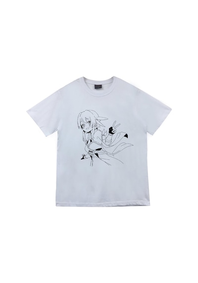Genshin Impact Anime Baskılı Unisex %100 Pamuk Beyaz T-shirt Beyaz