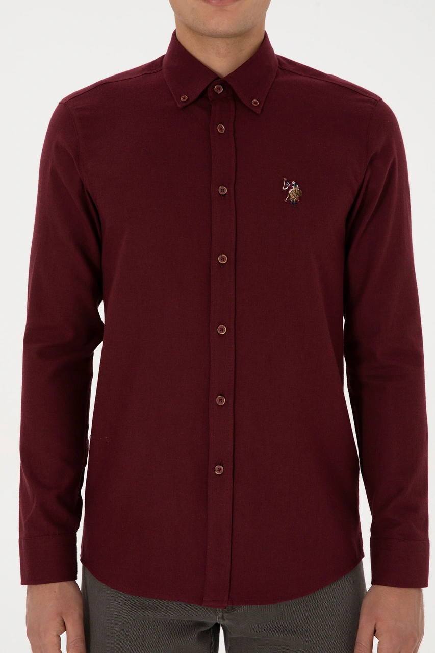U.S. Polo Assn. Erkek Bordo Uzun Kollu Basic Gömlek 50307686-VR014 U.S. Polo Assn. Erkek Bordo Uzun Kollu Basic Gömlek 50307686-VR014