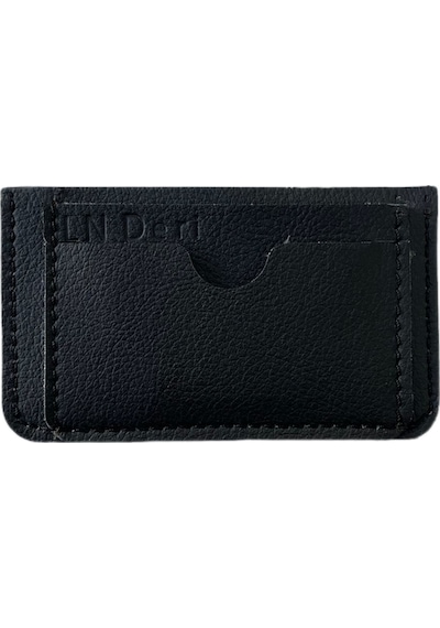 Ln Leather Gerçek Deri El Yapımı Kartlık - Deri Kartlık - Siyah Deri Kartlık Siyah