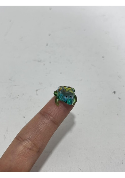 El Yapımı Mini Murano Cam Kurbağa Biblo A161-07