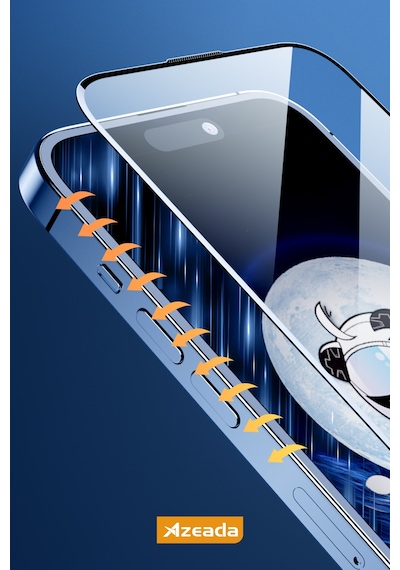 Azeada İphone 12 Pro Max Uyumlu Temperli Cam Ekran Koruyucu Hd, Çizilmez, Metal Kutu