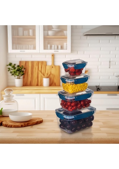 4'lü Master Dikdörtgen Saklama Kabı 550 ML - 1000 ML - 1800 ML - 3000 ML 001