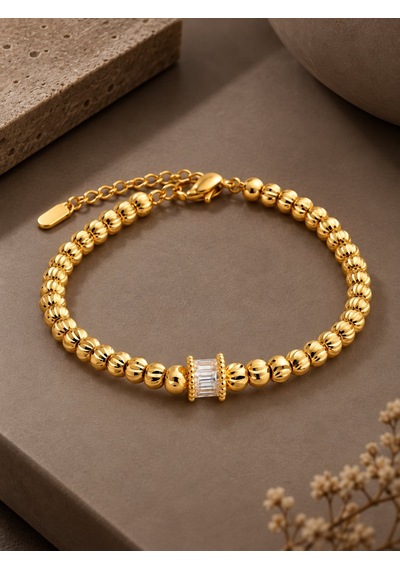 Cm Gold Renk Dorika Model Baget Taş Detaylı Kadın Bileklik Çok Renkli