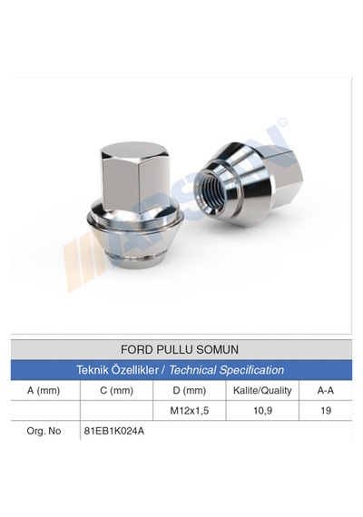 20 Adet Ford Pullu Somun