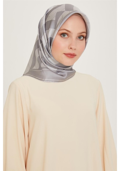 Armine Sura İpek Eşarp 9255d S - 90 X 90 / Gri - 85 Gri - 85