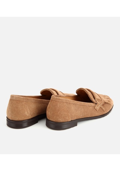 Hotiç Kadın Süet Deri Vizon Püskül Detaylı Klasik Loafer