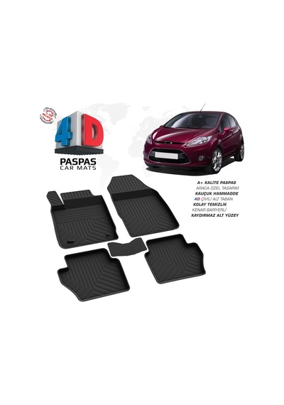 Ford Fiesta 4d Araca Özel Havuzlu Kauçuk Paspas 2009-2015