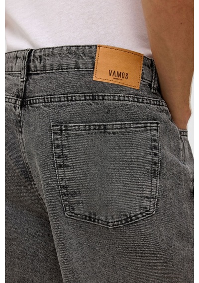Vamos Oversize Bermuda Denim Şort 40-285 Gri