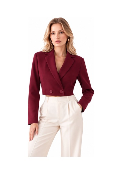 Saade Bordo-siyah Kadın Regular Fit Kruvaze Kapama Dokuma Crop Blazer Ceket -şık & Spor 2li Paket Bordo - Siyah Saade Bordo-siyah Kadın Regular Fit Kruvaze Kapama Dokuma Crop Blazer Ceket -şık & Spor 2li Paket Bordo - Siyah