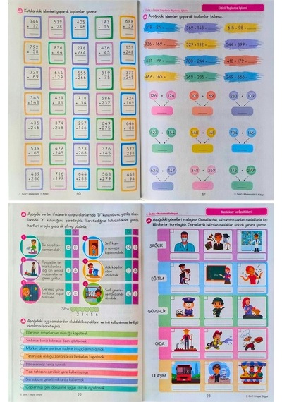 3.sınıf Soru Bankası Seti 5 Kitap Etkinlikli Çalışma Seti Matematik Türkçe Hayat Bilgisi