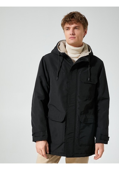 Koton Fermuarlı Kapşonlu Parka Cepli Peluş Detaylı Siyah 4wam00027hw Siyah Koton Fermuarlı Kapşonlu Parka Cepli Peluş Detaylı Siyah 4wam00027hw Siyah