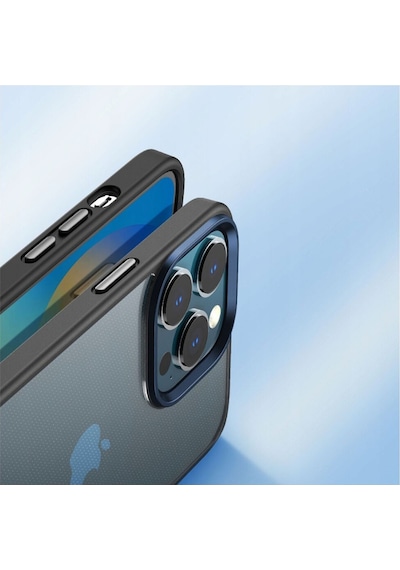 Rock Apple Uyumlu iPhone 14 Pro Max Guard Şeffaf Kılıf Siyah Siyah