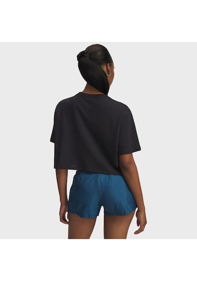 Under Armour Wordmark Crop Kadın Siyah Polo Yaka Tişört