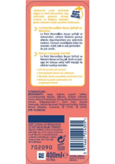 Le Petit Marseillais Şeftali Duş Jeli 2 x 400 ML