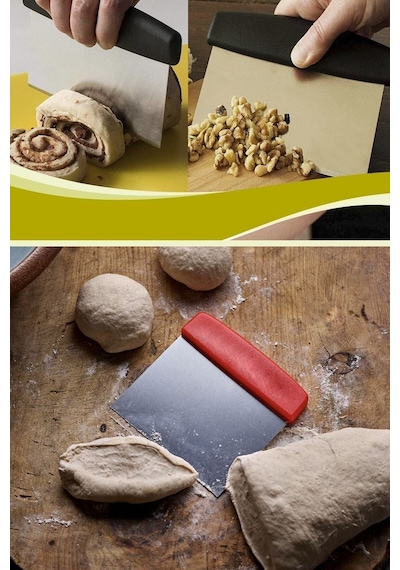 Çelik Hamur Kesme Aparatı - Kesici Kazıyıcı Pasta Ve Kek Şekillendiren Spatula Çelik Beyaz Diğer