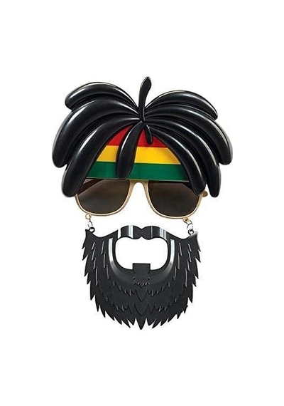 Rasta Peruklu Rasta Sakallı Bob Marley Bıyıklı Parti Gözlüğü 27x18 Cm - Parti Gözlüğü & Maske 0 - 99