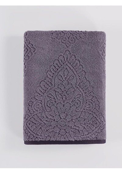 Pamuk Tekli Havlu Jakarlı Karna Premıum Vance - 70 X 140 Lila