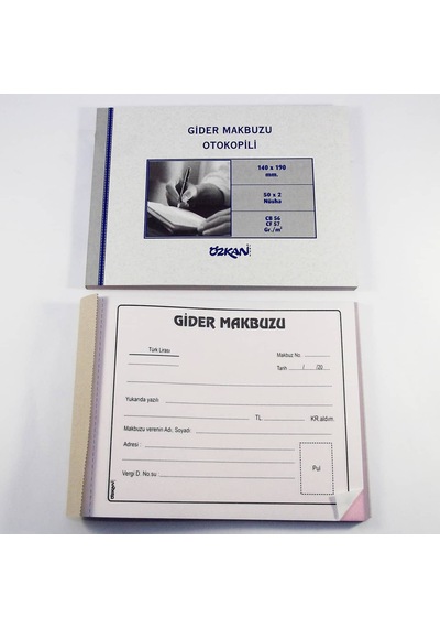 Özkan Otokopili Gider Makbuzu 50x2 Nüsha 14x19 cm 1 adet