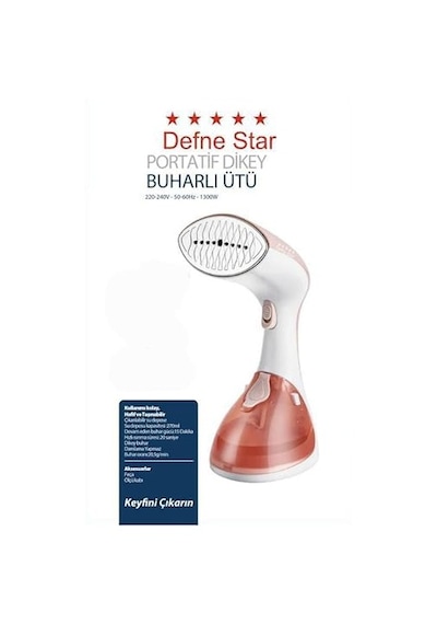 Portatif Buharlı Ütü Dikey Ütü - Seyahat Ütüsü Kırışık Giderici Kırmızı Dfn001