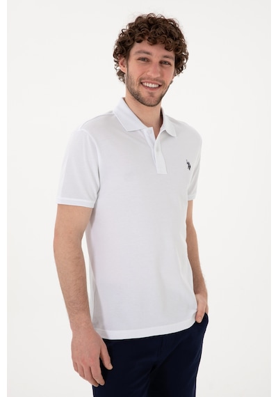 U.S. Polo Assn. Erkek Slim Fit Polo Yaka Beyaz Basic Tişört 50297984-VR013 U.S. Polo Assn. Erkek Slim Fit Polo Yaka Beyaz Basic Tişört 50297984-VR013