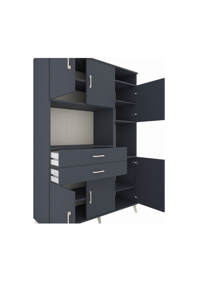 Hyperion Dolap 9 Raflı 2 Çekmeceli 6 Kapaklı 132x44x195 Antrasit-antrasit/antrasit Antrasıt/antrasıt Hyperion Dolap 9 Raflı 2 Çekmeceli 6 Kapaklı 132x44x195 Antrasit-antrasit/antrasit Antrasıt/antrasıt