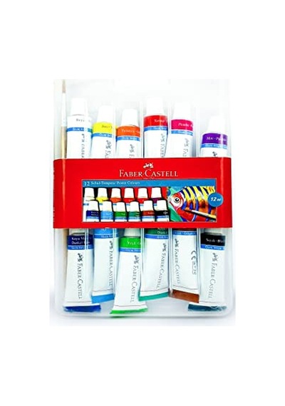 Faber-castell Tüp Guaj Boya, 12 Renk 10'lu