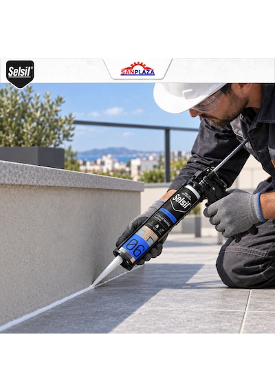 Selsil Beyaz Nötr Dış Cephe Silikonu 300 Ml Uv Dayanımlı Cam Pvc Beton Derz Dolgu Mastiği