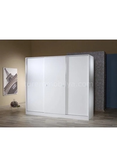 Minel Sürgülü Gardrop Suntalam/mdf Suntalam Siyah