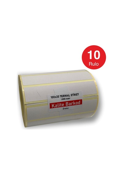80X20 Termal Etiket 10 Rulo Barkod Etiketi Kalite Barkod