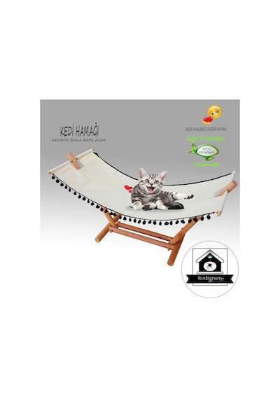 Kedigram Kedi Kulübesi Kedi Hamağı Kedi Evi Oyun Alanı Yatak 33 x 93 CM