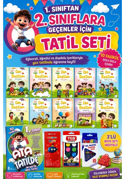 1. Sınıftan 2.sınıfa Geçenler İçin Ata Tatilde Fasikülü + Can Dostum Hikaye Seti