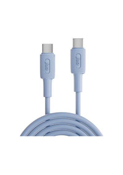 Juo 60w Usb Type-c To Type-c Silikon Hızlı Şarj Ve Data Kablosu Mavi 2 Metre