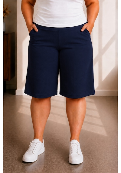 Sngl Tekstil Kadın Büyük Beden Kapri S M L Xl 2xl 3xl 4xl 5xl 6xl 7xl 8xl 9xl Lacivert