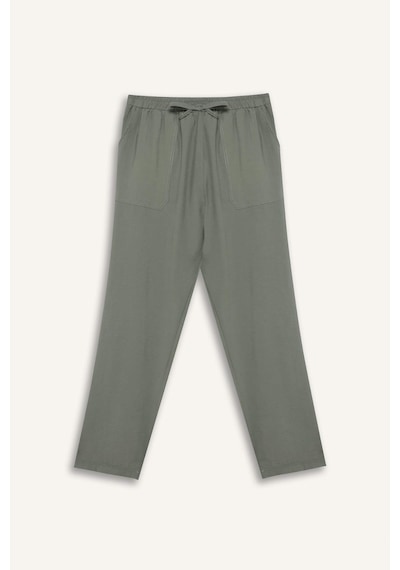 DeFacto Straight Fit Çift Cepli Yüksek Bel Düz Paça Modal Kumaş Pantolon E5962AX25SPGN460