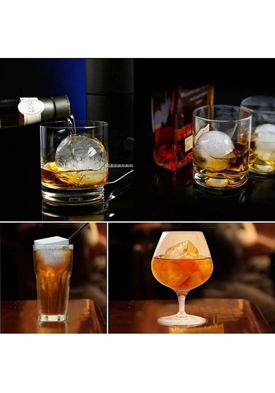 Yuvarlak Küre Buz Kalıbı Viski Kola Kahve Buz Kalıbı Bar Küre Hediyelik Şekilli Buz Kalıbı Silikon Diğer